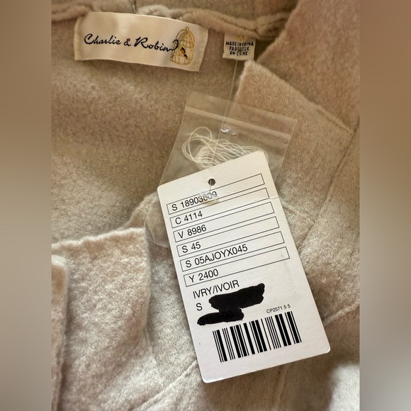 NWT Anthropologie Ivory Wool Alice in Autumn Jacket by Charlie & Robin in Size S - Picture 8 of 10